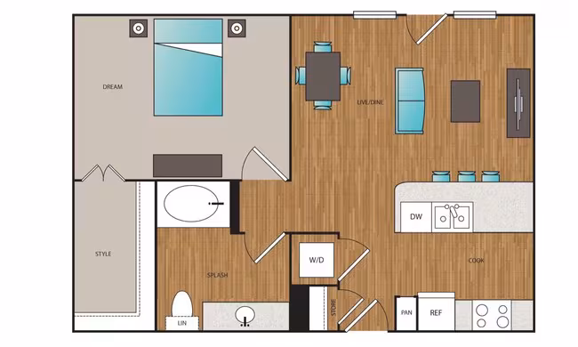 1x1 L 102 floor plan